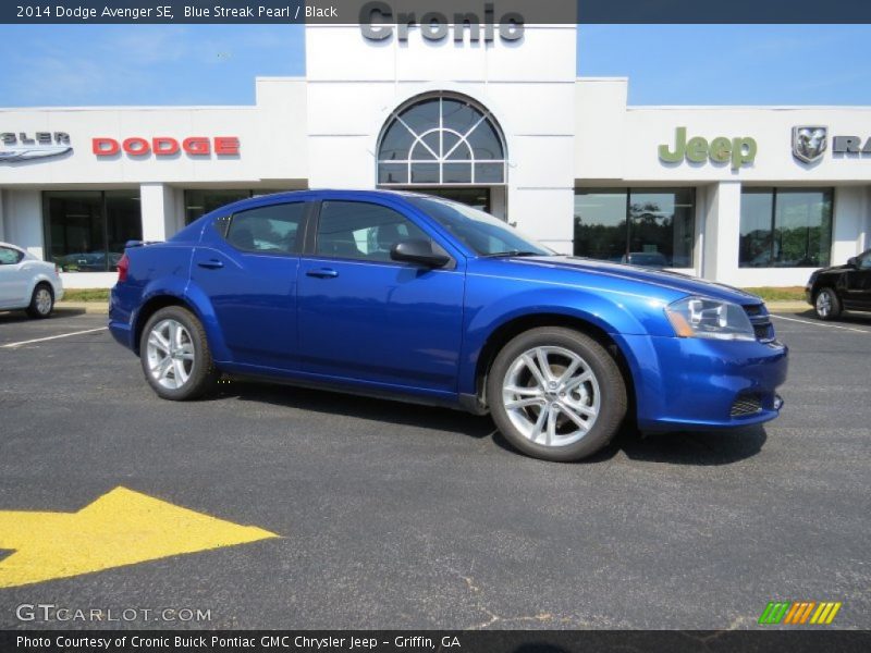 Blue Streak Pearl / Black 2014 Dodge Avenger SE