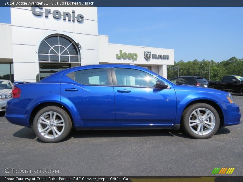Blue Streak Pearl / Black 2014 Dodge Avenger SE