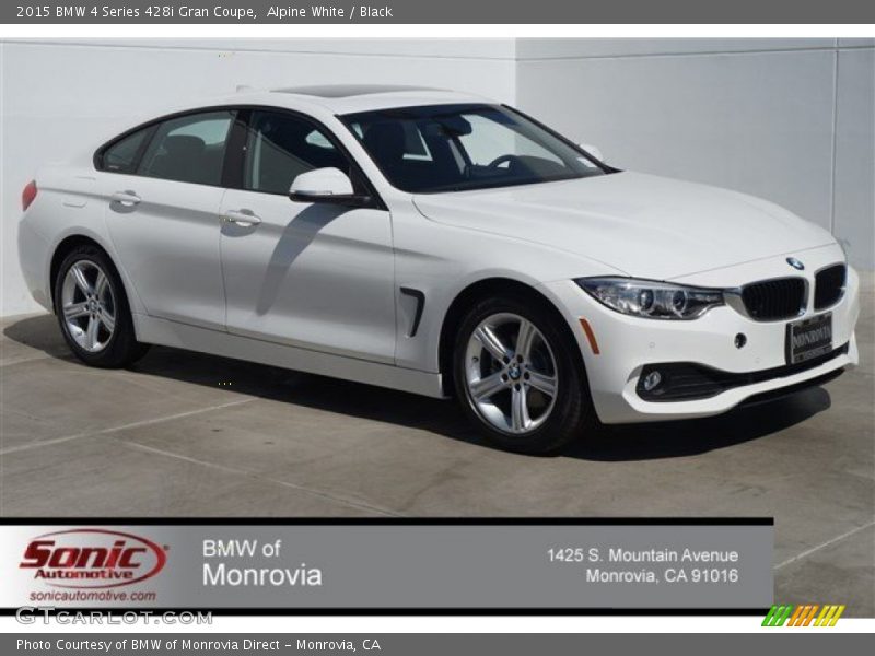 Alpine White / Black 2015 BMW 4 Series 428i Gran Coupe