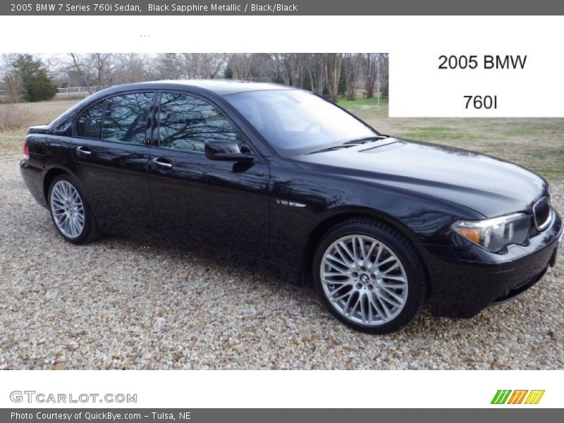Black Sapphire Metallic / Black/Black 2005 BMW 7 Series 760i Sedan