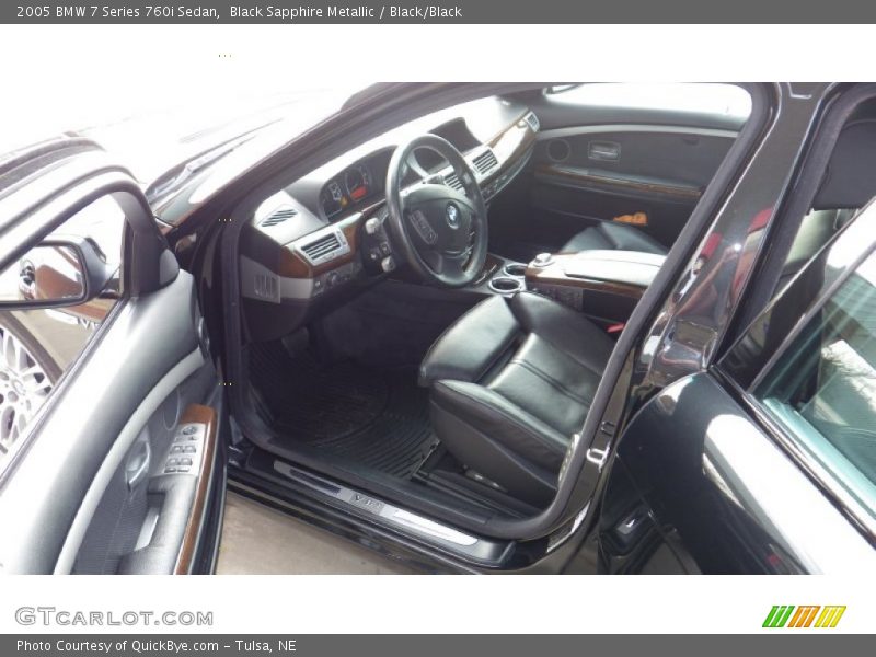 Black Sapphire Metallic / Black/Black 2005 BMW 7 Series 760i Sedan