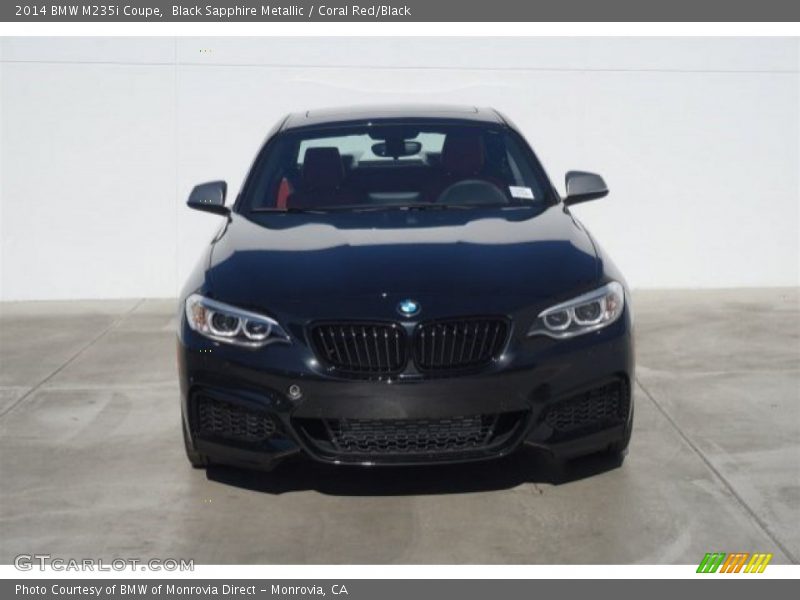 Black Sapphire Metallic / Coral Red/Black 2014 BMW M235i Coupe