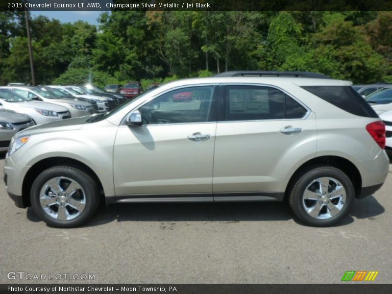 Champagne Silver Metallic / Jet Black 2015 Chevrolet Equinox LT AWD