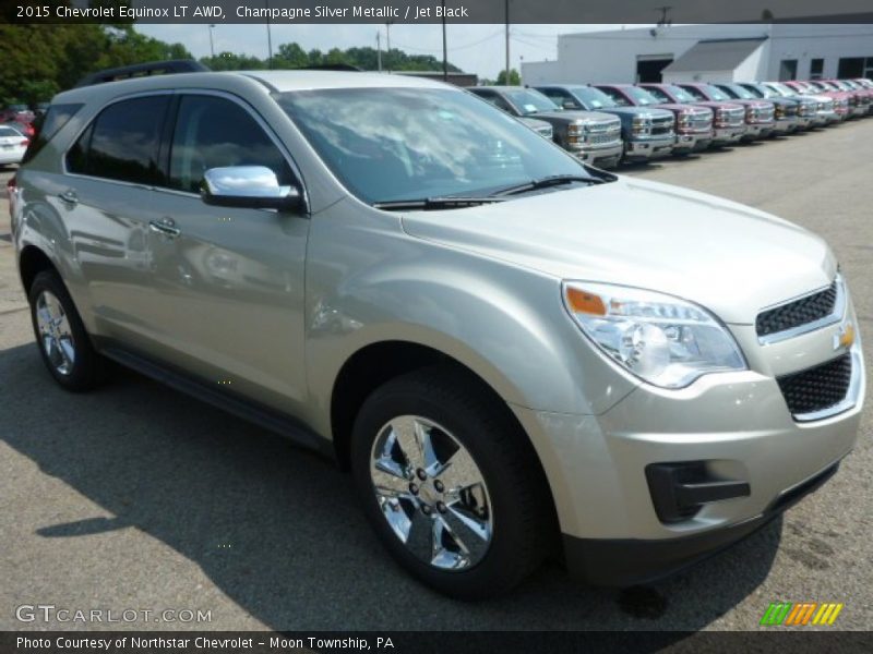 Champagne Silver Metallic / Jet Black 2015 Chevrolet Equinox LT AWD