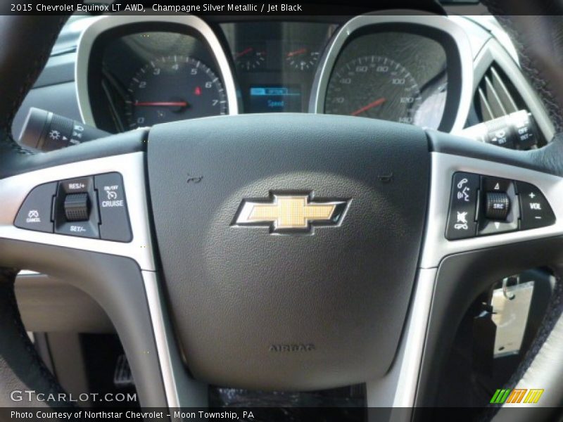 Champagne Silver Metallic / Jet Black 2015 Chevrolet Equinox LT AWD