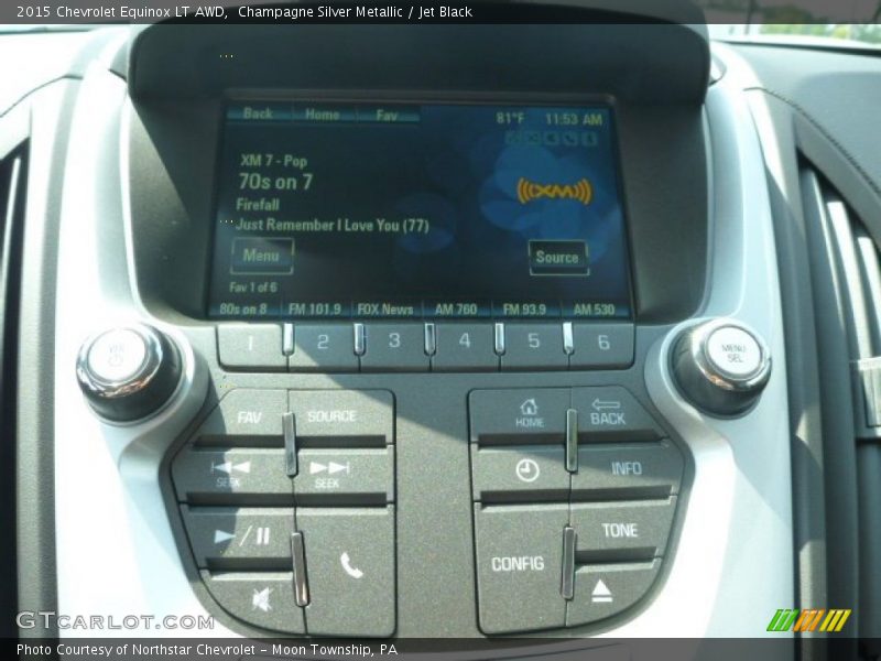 Champagne Silver Metallic / Jet Black 2015 Chevrolet Equinox LT AWD