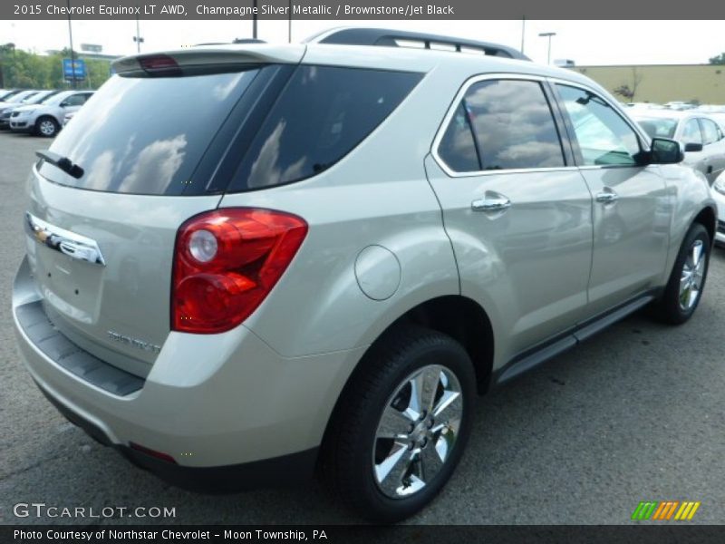 Champagne Silver Metallic / Brownstone/Jet Black 2015 Chevrolet Equinox LT AWD