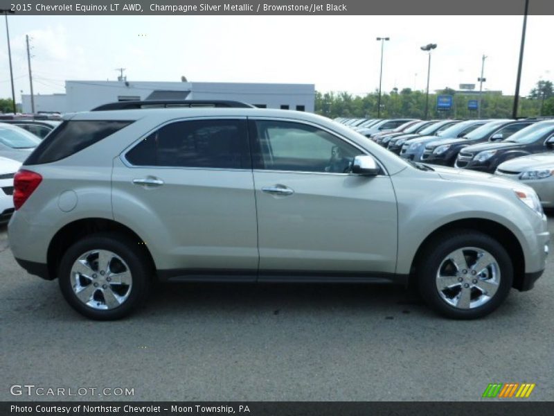 Champagne Silver Metallic / Brownstone/Jet Black 2015 Chevrolet Equinox LT AWD