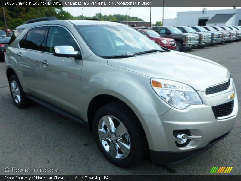 Champagne Silver Metallic / Brownstone/Jet Black 2015 Chevrolet Equinox LT AWD