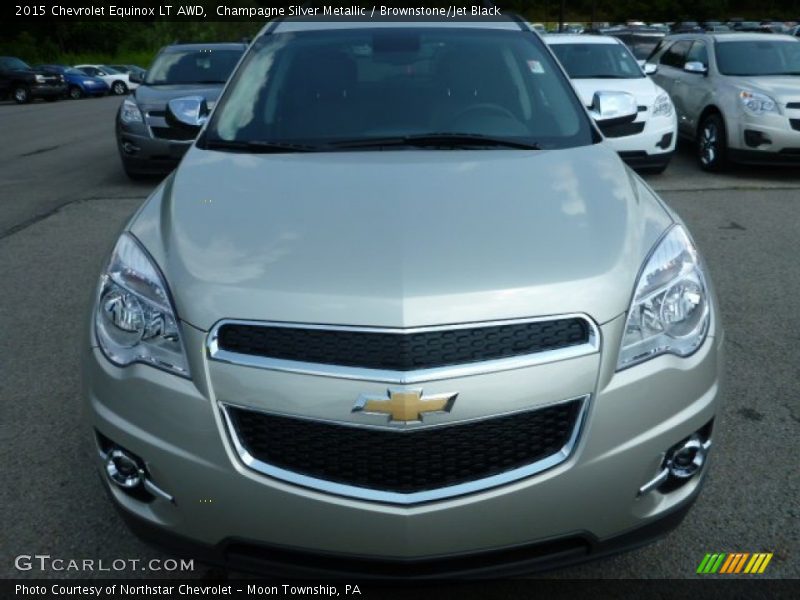 Champagne Silver Metallic / Brownstone/Jet Black 2015 Chevrolet Equinox LT AWD