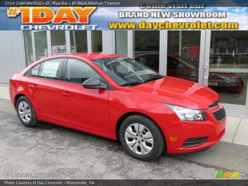 Red Hot / Jet Black/Medium Titanium 2014 Chevrolet Cruze LS