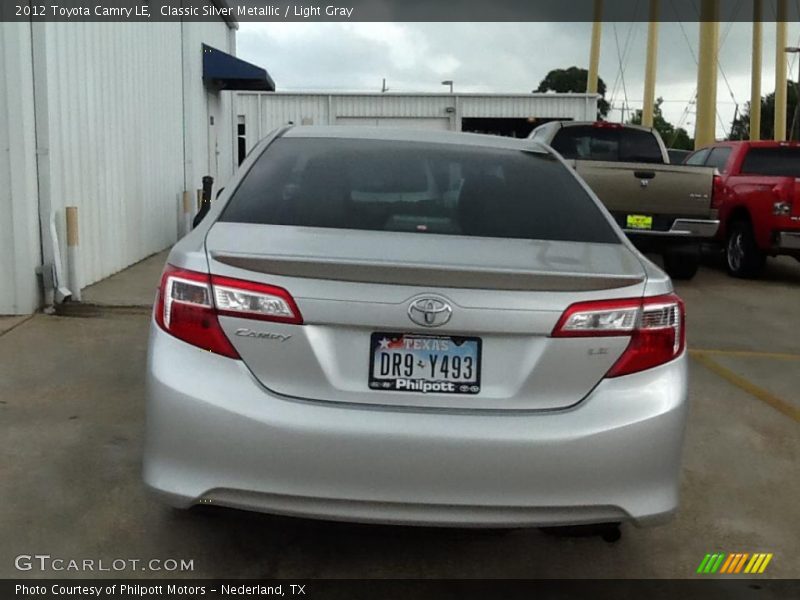 Classic Silver Metallic / Light Gray 2012 Toyota Camry LE