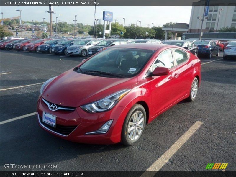 Geranium Red / Gray 2015 Hyundai Elantra SE Sedan