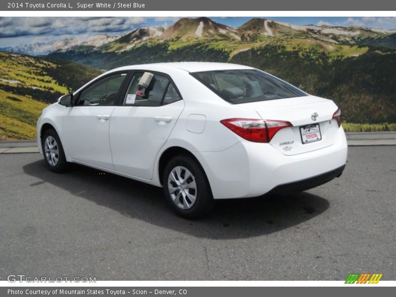 Super White / Steel Blue 2014 Toyota Corolla L