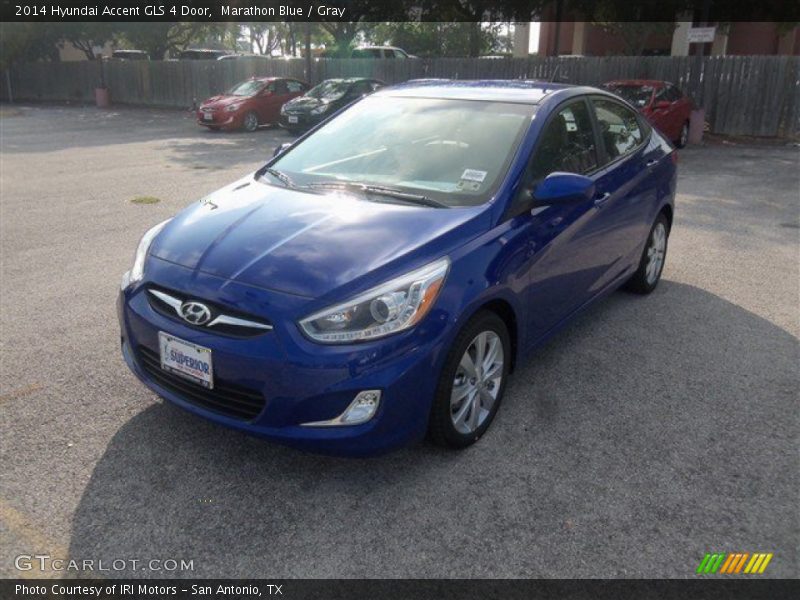 Marathon Blue / Gray 2014 Hyundai Accent GLS 4 Door