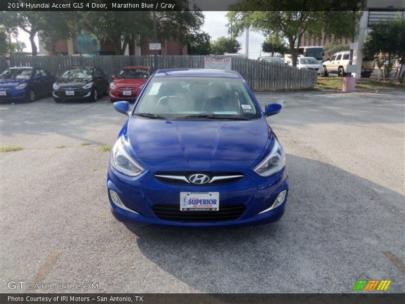 Marathon Blue / Gray 2014 Hyundai Accent GLS 4 Door
