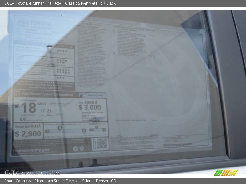 Classic Silver Metallic / Black 2014 Toyota 4Runner Trail 4x4