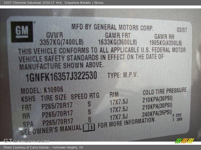 Graystone Metallic / Ebony 2007 Chevrolet Suburban 1500 LT 4x4