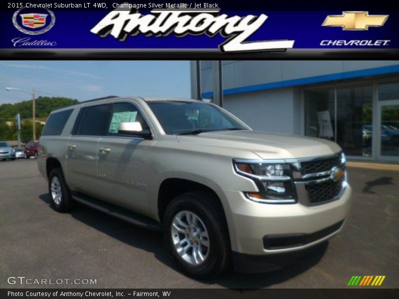 Champagne Silver Metallic / Jet Black 2015 Chevrolet Suburban LT 4WD