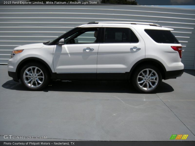 White Platinum / Medium Light Stone 2015 Ford Explorer Limited