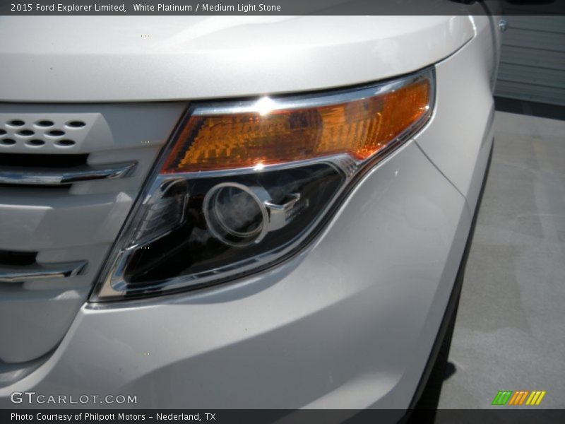 White Platinum / Medium Light Stone 2015 Ford Explorer Limited