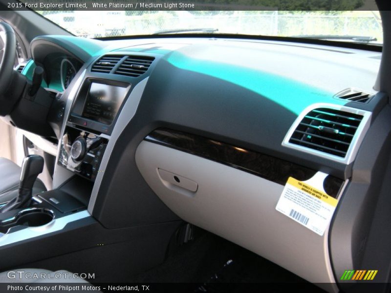 White Platinum / Medium Light Stone 2015 Ford Explorer Limited