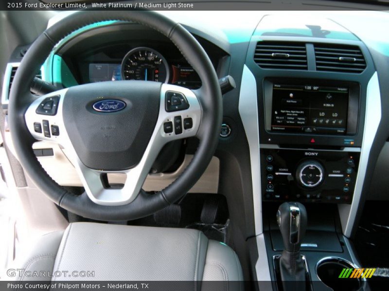 White Platinum / Medium Light Stone 2015 Ford Explorer Limited
