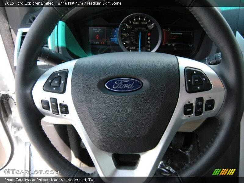 White Platinum / Medium Light Stone 2015 Ford Explorer Limited