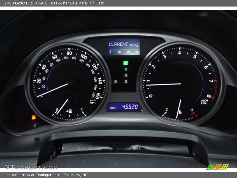 Breakwater Blue Metallic / Black 2008 Lexus IS 250 AWD