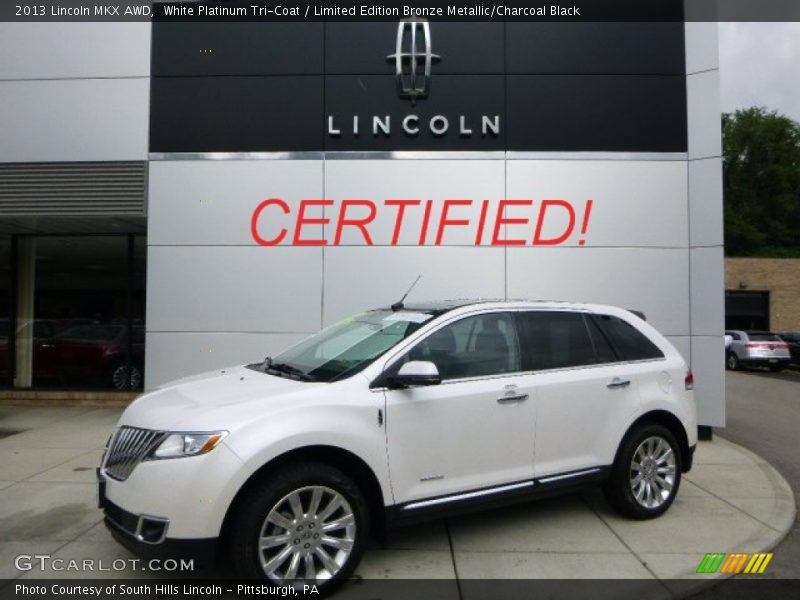 White Platinum Tri-Coat / Limited Edition Bronze Metallic/Charcoal Black 2013 Lincoln MKX AWD