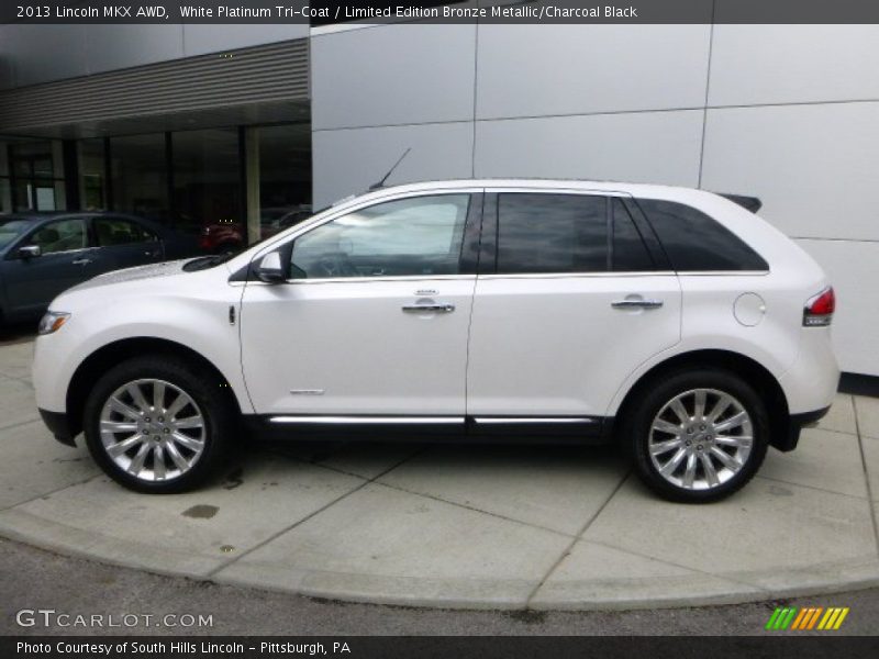 White Platinum Tri-Coat / Limited Edition Bronze Metallic/Charcoal Black 2013 Lincoln MKX AWD