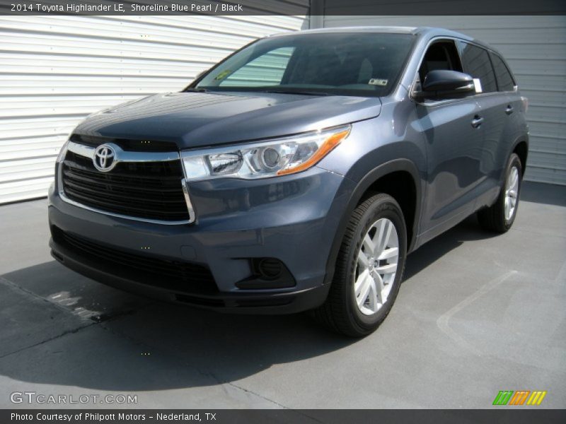 Shoreline Blue Pearl / Black 2014 Toyota Highlander LE