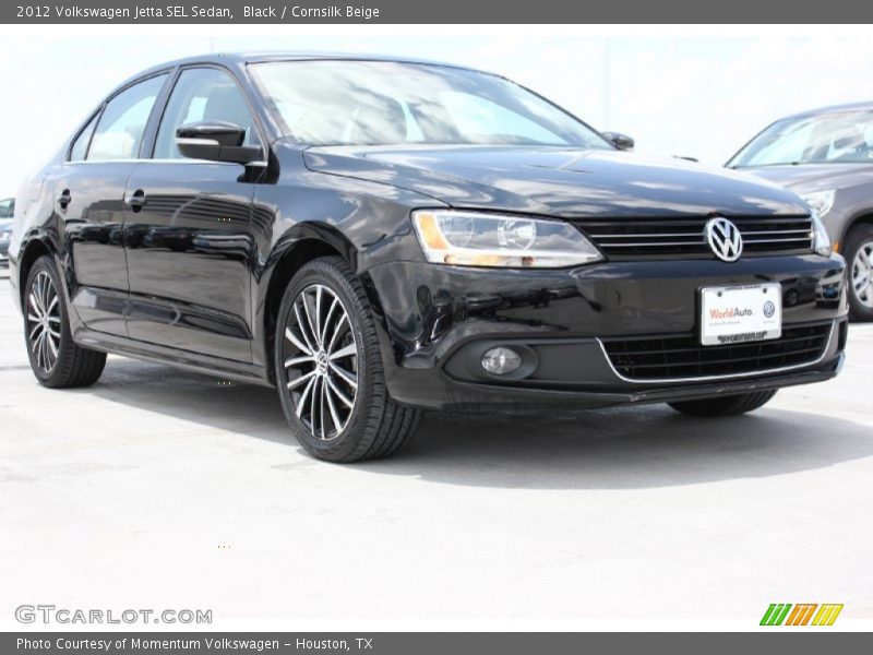 Black / Cornsilk Beige 2012 Volkswagen Jetta SEL Sedan