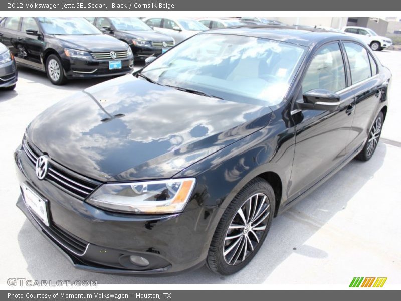 Black / Cornsilk Beige 2012 Volkswagen Jetta SEL Sedan