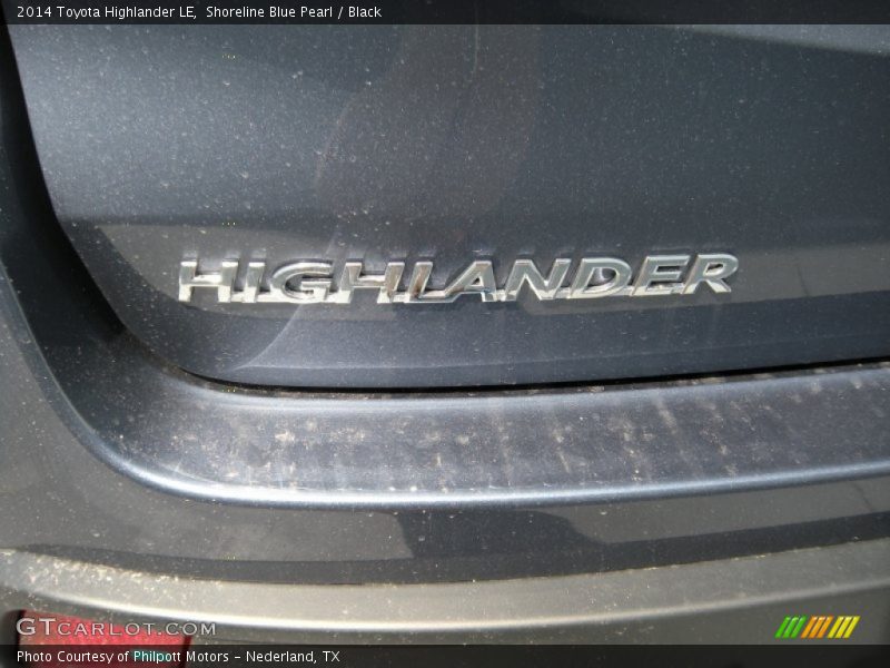 Shoreline Blue Pearl / Black 2014 Toyota Highlander LE