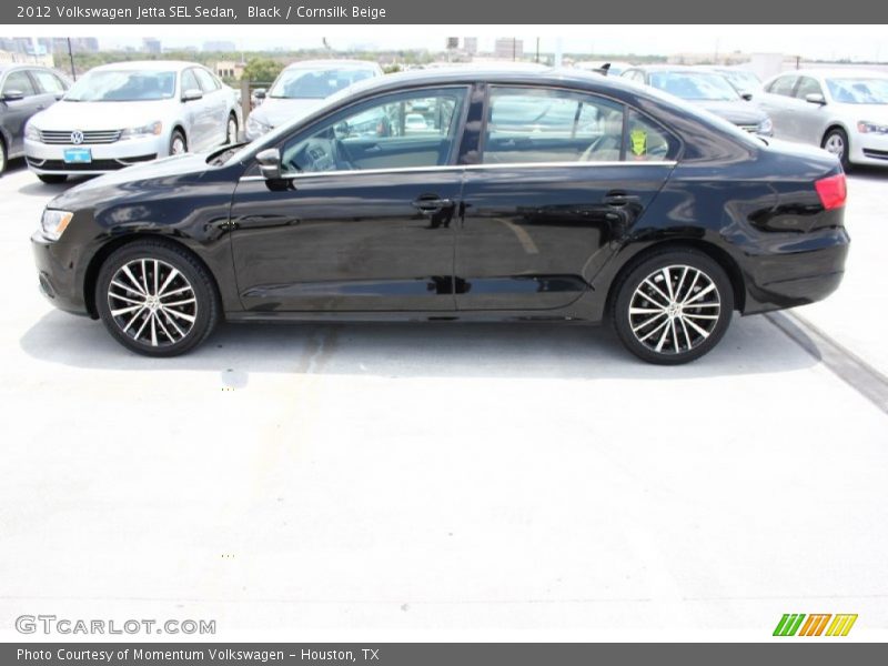 Black / Cornsilk Beige 2012 Volkswagen Jetta SEL Sedan