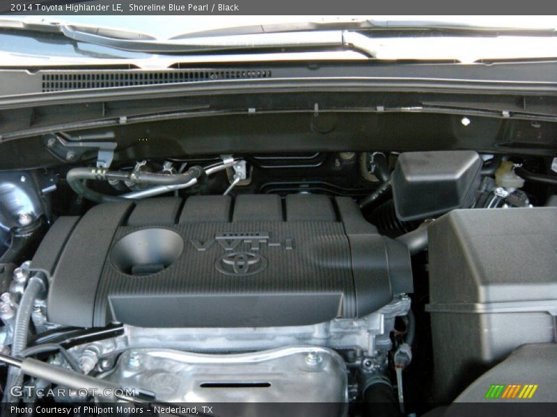 Shoreline Blue Pearl / Black 2014 Toyota Highlander LE