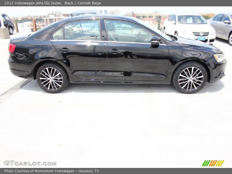 Black / Cornsilk Beige 2012 Volkswagen Jetta SEL Sedan