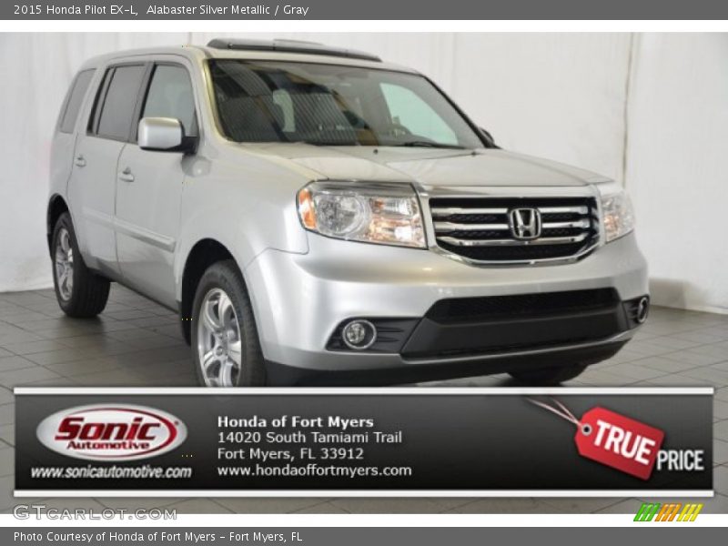 Alabaster Silver Metallic / Gray 2015 Honda Pilot EX-L