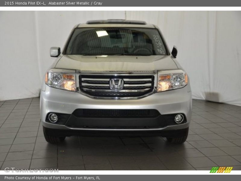 Alabaster Silver Metallic / Gray 2015 Honda Pilot EX-L