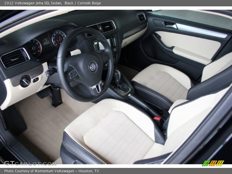 Black / Cornsilk Beige 2012 Volkswagen Jetta SEL Sedan