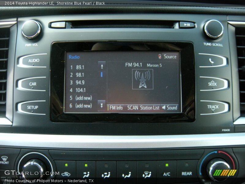 Audio System of 2014 Highlander LE