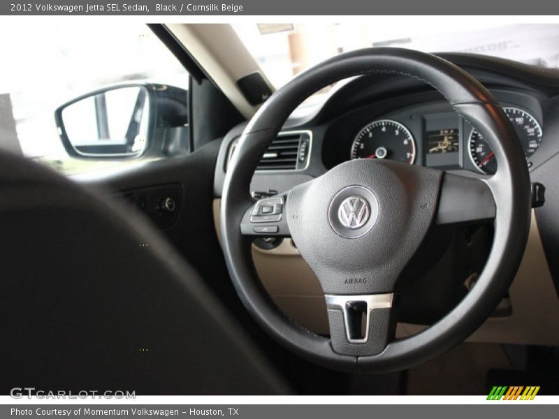 Black / Cornsilk Beige 2012 Volkswagen Jetta SEL Sedan