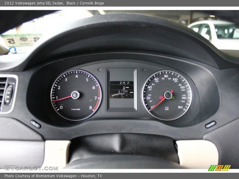 Black / Cornsilk Beige 2012 Volkswagen Jetta SEL Sedan