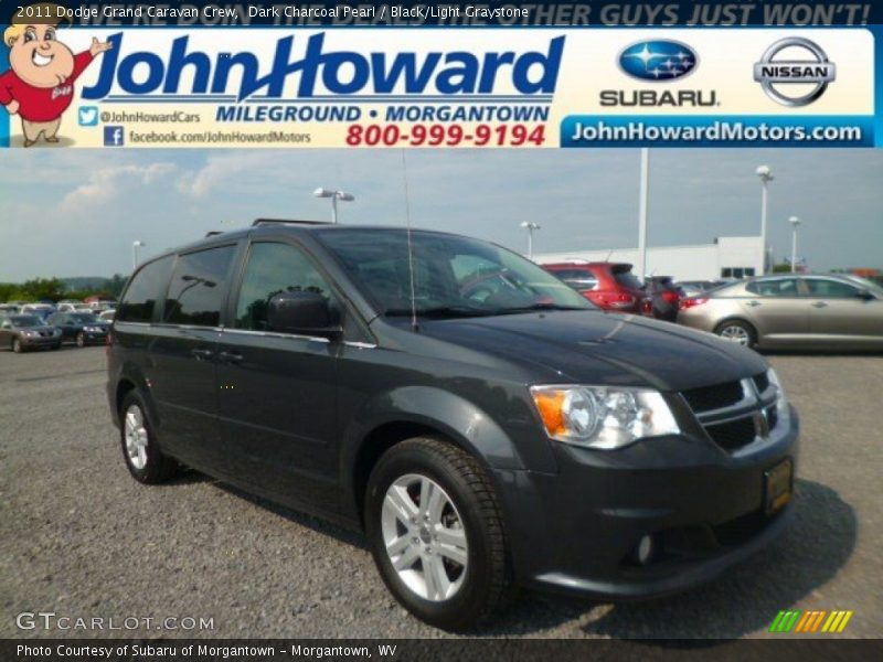 Dark Charcoal Pearl / Black/Light Graystone 2011 Dodge Grand Caravan Crew
