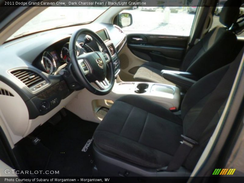 Dark Charcoal Pearl / Black/Light Graystone 2011 Dodge Grand Caravan Crew