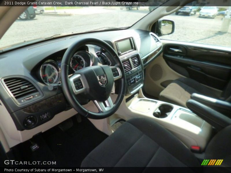 Dark Charcoal Pearl / Black/Light Graystone 2011 Dodge Grand Caravan Crew