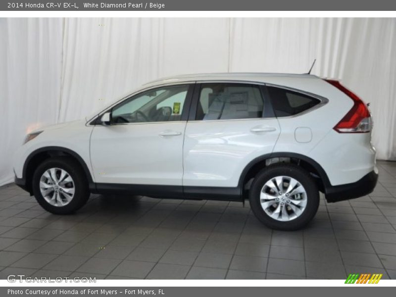 White Diamond Pearl / Beige 2014 Honda CR-V EX-L