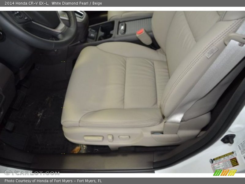 White Diamond Pearl / Beige 2014 Honda CR-V EX-L