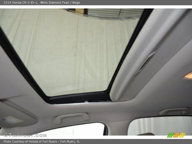 White Diamond Pearl / Beige 2014 Honda CR-V EX-L